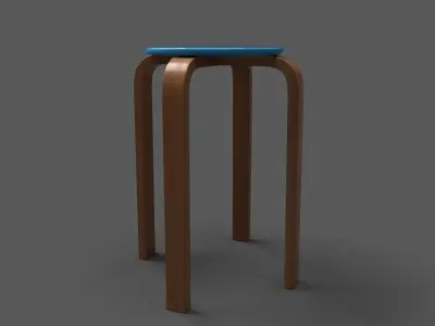 QuadStool 46cm Low-poly 3D model