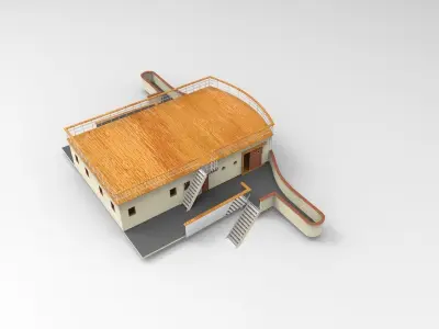 Bridge passanger or luxury ship 3D model