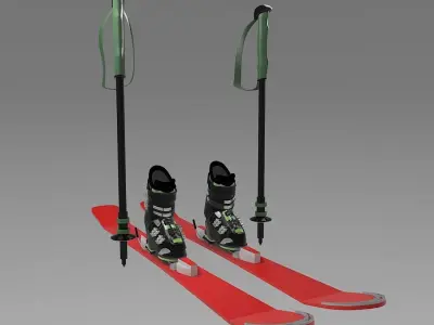 Ski Equipment  3D Model Pack