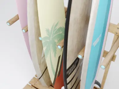 Surfboard Rack 3D model