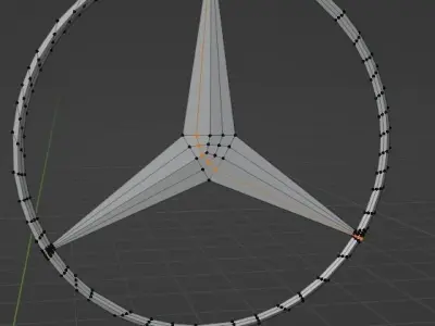 Mercedes 3D Logo Low-poly 3D model