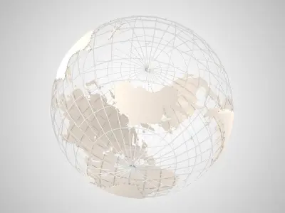 Globe News Skeleton Coffee Cream Color 3D model