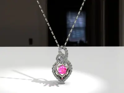 Pendant infinity with diamonds Free 3D print model