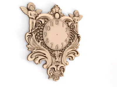 cnc carving clock 550x500x20mm 3D model