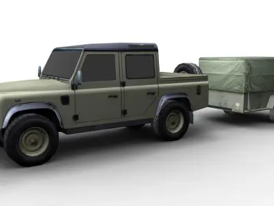 Mlitary Car Low-poly 3D model
