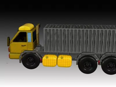 Low poly truck model realistic cargo truck model assets Low-poly 3D model