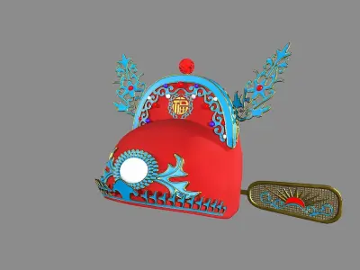 china god hat Low-poly 3D model