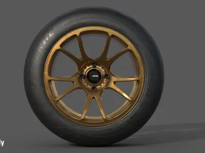 Konig Freeform 15x9 with Federal 595 RS 205 50 Low-poly 3D model