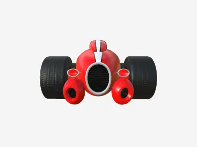 Cartoon Kart B01 Red - Vehicle Racing Design Low-poly 3D model