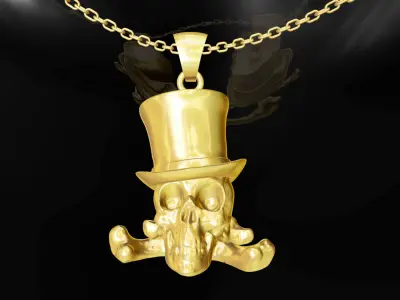 Hooded Skull Gold Pendant Jewelry 3D print model