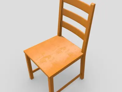 Chair 6 orange Low-poly 3D model