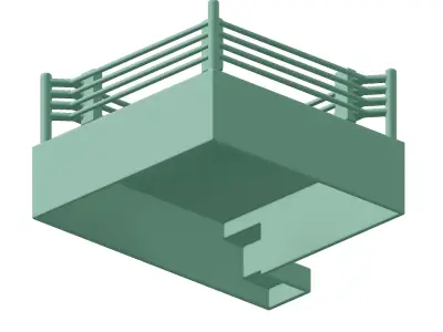 Plastic Exquisite Boxing Ring Toy 3D model