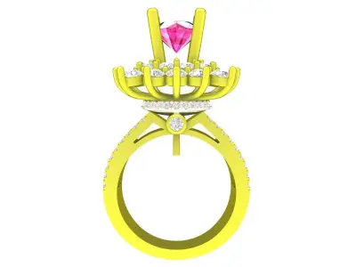 A7704 Luxury Hongkong Diamond Fashion Women Ring 3D print model