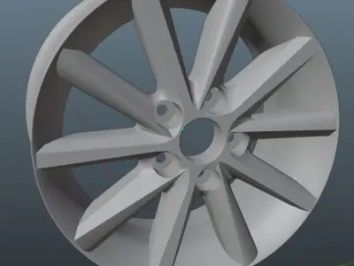 Toyota Camry 2010-2011 Wheels Low-poly 3D model