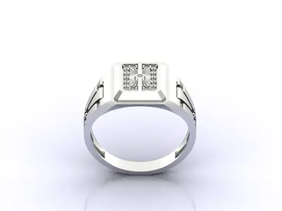 Print Ready STL 3DM  Gents Rings Diamond Men Ring  3D print model 63