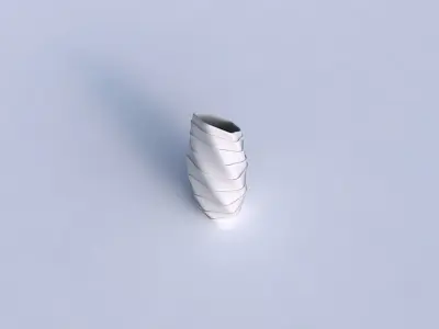 Vase twisted bent hexagon  with horizontal layers 3D print model