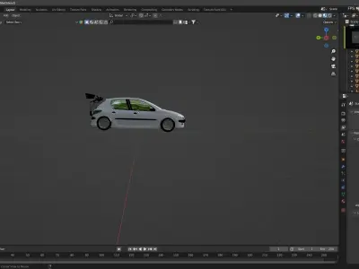 206 sport 4k Low-poly 3D model