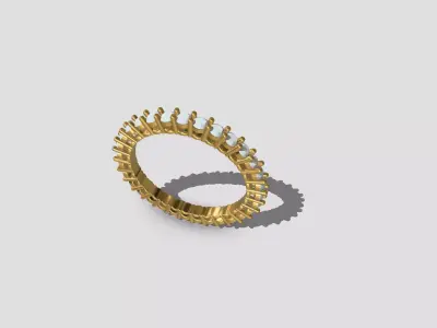 Eternity Ring 2mm Gemstones Prong Set 3D print model