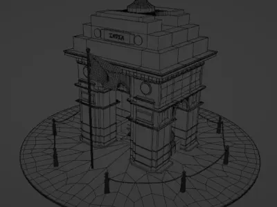 The India Gate Low-poly 3D model