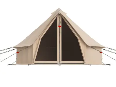 Canvas Camping Bell Tent 3D model