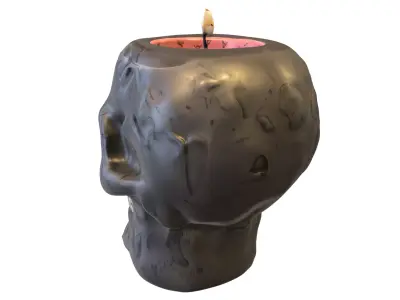 Cursed Skull candle Pack Low-poly 3D model