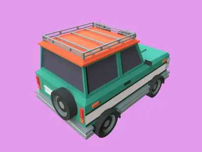 Lowpoly Jeep Low-poly 3D model