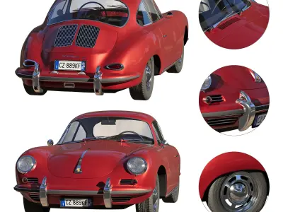 Car Porsche 356 C coupe 3D model