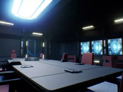 Starship Command Deck Unreal Engine 5 Sci-Fi Interior 3D model