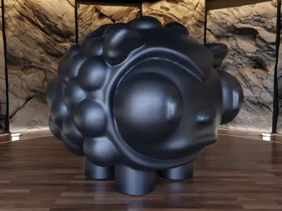 Bubbles Sheep Figure Fan Art Toy  3D print model