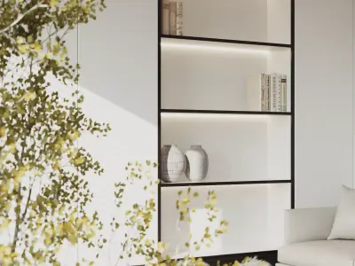 Modern living room dining room interior scenes 556 3D model