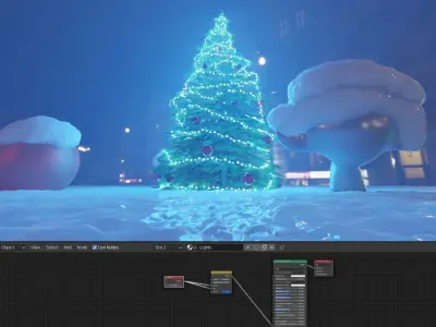 Lowpoly Christmas Tree Indoor Version Low-poly 3D model
