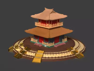 Chinese ancient house   Low-poly 3D model buy