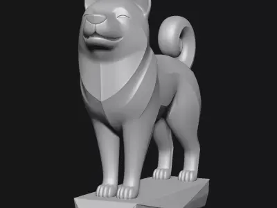 Shiba Inu Art Sculpture 3D print model