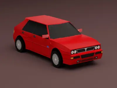 Lancia Delta Integrale PS1 Style Low-poly 3D model