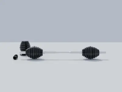 3D Dumbbell Weight Rack and Weights 3D model