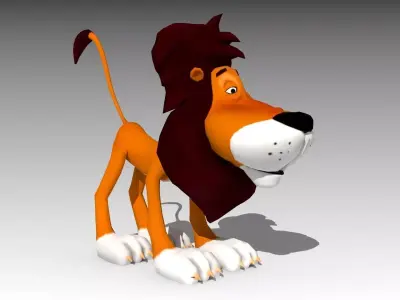 Lion Toon Low-poly 3D model
