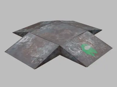 Skate Park - Four Way Ramp 3D model