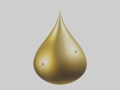 Golden Stardrop Low-poly 3D model