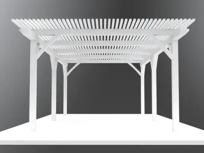 Free standing trellis structure architectural landscape element Low-poly 3D model
