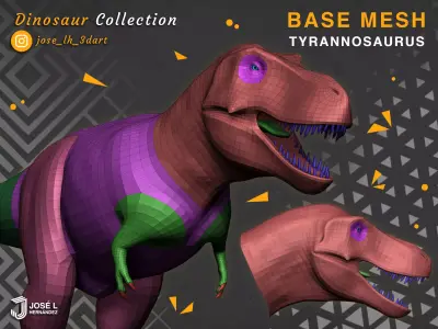 BaseMesh - Tyrannosaurus Rex 3D model