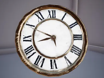 Realistic Old Clock Low-poly 3D model