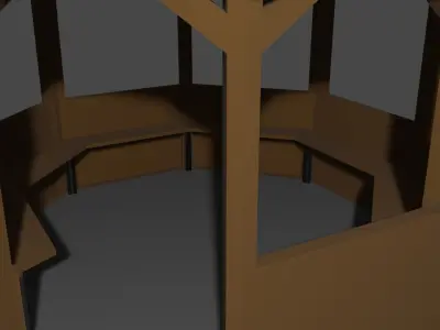 Gazebo Pavilion Arbour Free low-poly 3D model