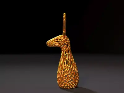 Christmas reindeer Voronoi 3D print model