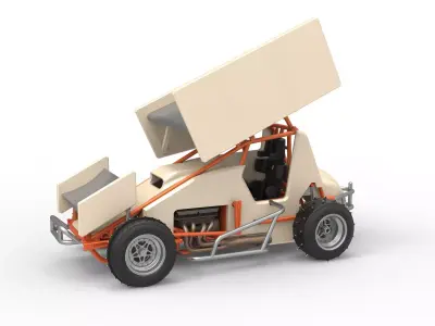Winged Sprint car for Ice Scale 1 to 25 3D print model