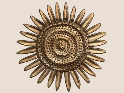 3D Floral Wall Art Sunflower CNC Model 3D print model