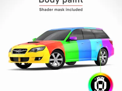 Subaru Legacy 2008 Low-poly 3D model