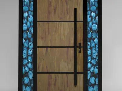 Villa Luxury Entrance Main Cast Aluminium Front Door  Free 3D model