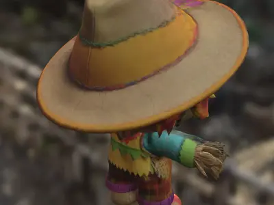 Scarecrow decorative funny Low-poly 3D model