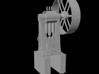 Old pumping machine animated moving 3D model
