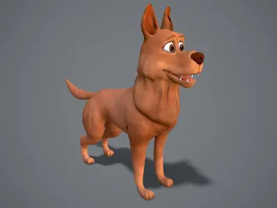 Cartoon Shepard Low-poly 3D model